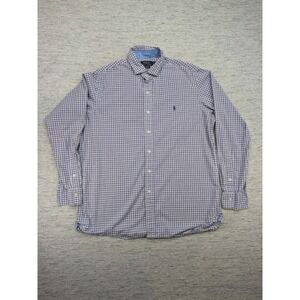 Polo Ralph Lauren‎ Stretch Button Down Shirt Plaid Checkered Long Sleeve L